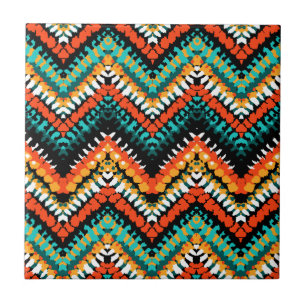 Bold Ethnic Native Tribal Pattern Ceramic Tile