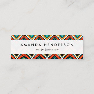 Bold Ethnic Native Tribal Pattern Mini Business Card
