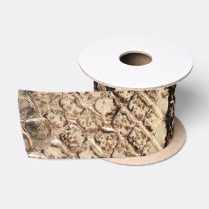 Bold exotic snake skin animal print pattern satin ribbon