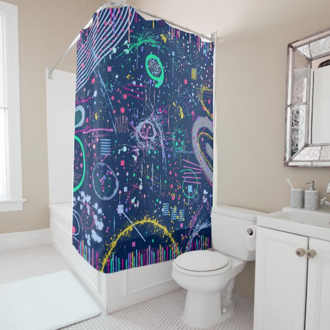 Bold Explorer: Abstract Maximalism  Shower Curtain (In Situ)