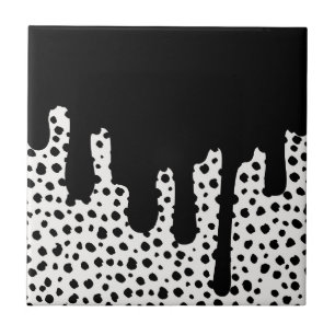 Bold Expression in Black Ink – Retro Ceramic Tile