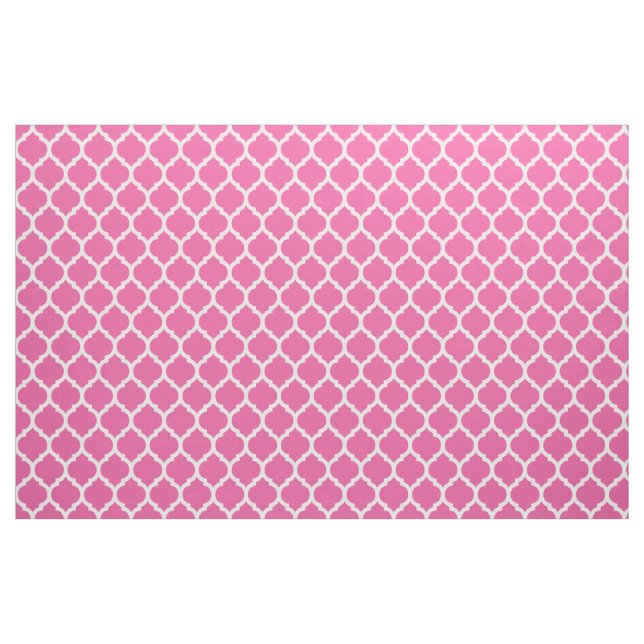 Bold Expressions Pink Moroccan Quatrefoil Pattern Fabric (Yard)