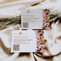 Bold Fall Wildflower Field Wedding Details QR Code