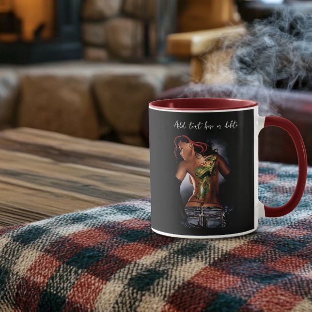 Bold  Fantasy Dragon Tattoo Woman Mug (Creator Uploaded)