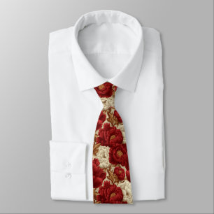 Bold Fathers Day Gift Peonies Flower Tie