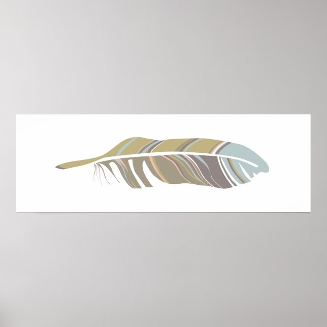 Bold Feather Neutral Art Print Wall Decor (Front)