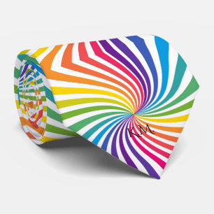 Bold Flamboyant Colours Dynamic Playful Rainbow Tie