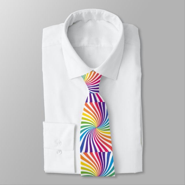 Bold Flamboyant Vibrant Dynamic Swirl Playful Tie (Tied)