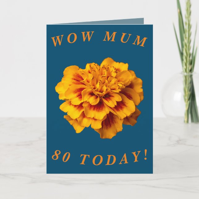 Bold Floral 80th Birthday Card for Mom (Front)