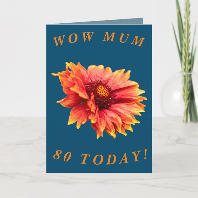 Bold Floral 80th Birthday Card for Mum (Front)