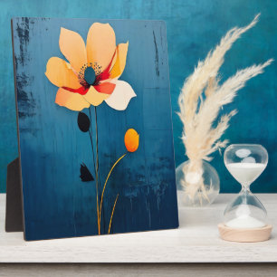 Bold Floral Art with Abstract Flower Plaque
