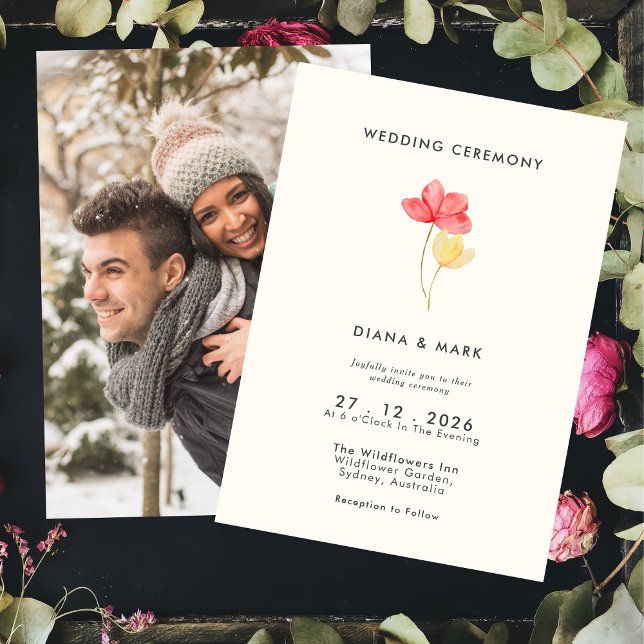 Bold floral blooms wedding invitations (Creator Uploaded)