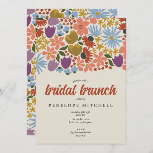 Bold Floral Bridal Brunch Shower Invitation