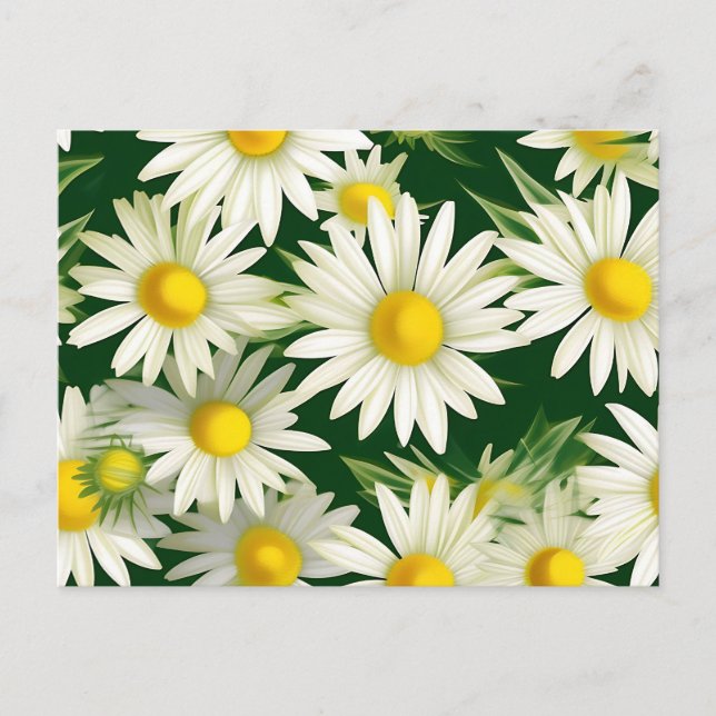 Bold Floral Daisies Pattern Postcard (Front)