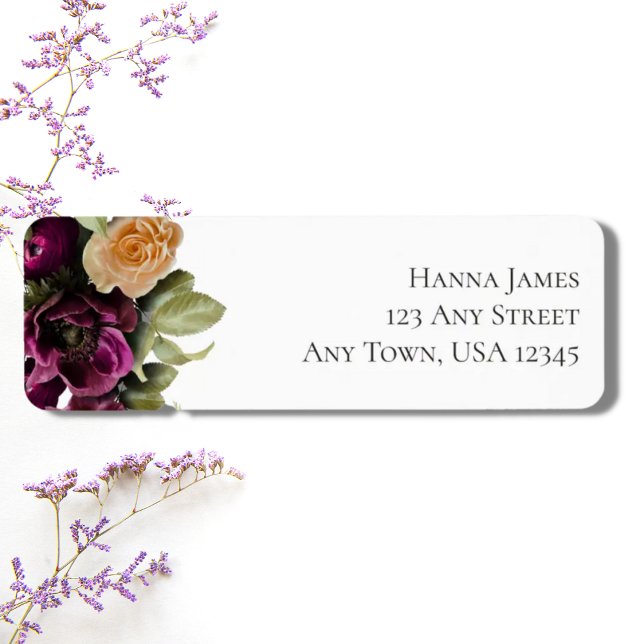 Bold Floral Fall Wedding Return Address  Label (Creator Uploaded)