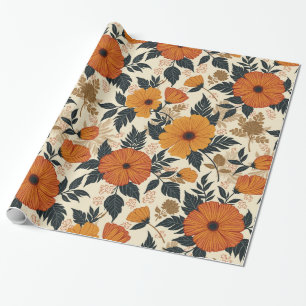 Bold Floral Geometry Wrapping Paper