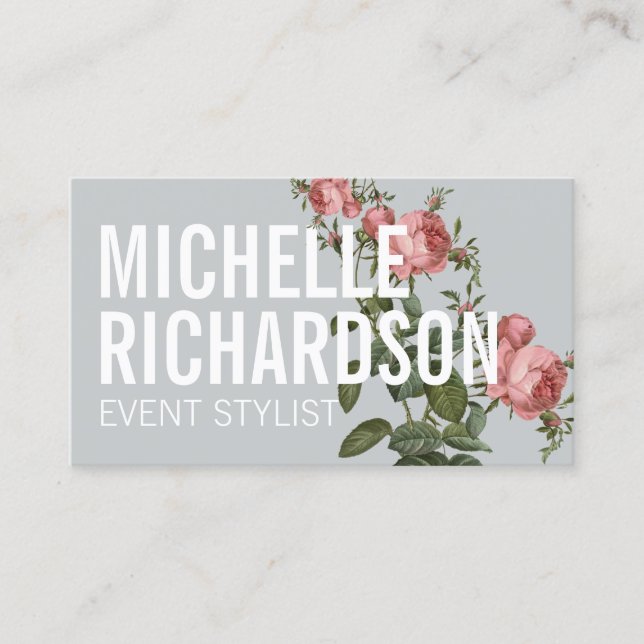 Bold Floral I Event Planner Business Card (Front)