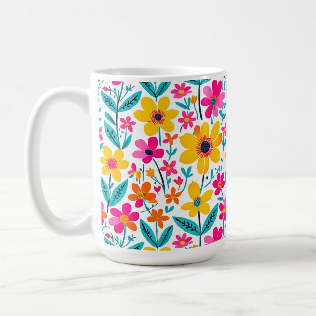 Bold Floral Painterly Mug (Left)
