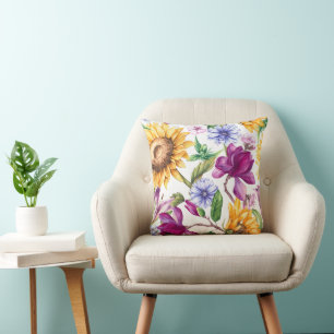 Bold floral pattern cushion