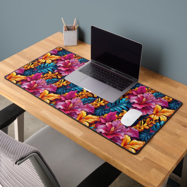 Bold Floral Pattern Desk Mat  (Office 2)