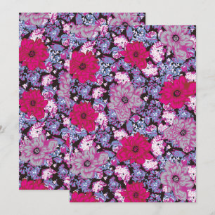 Bold Floral Pattern – Pink Purple Flower Wallpaper Save The Date