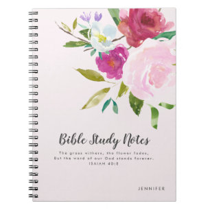 Bold Floral Personalised Bible Study Notebook
