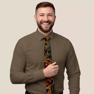 Bold Floral Print Necktie