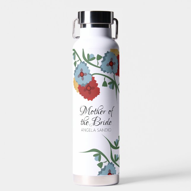 Bold Floral Wedding Gifts for Mother Water Bottle (Front)