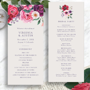 Bold Floral Wedding Program