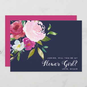 Bold Floral Will You Be My Flower Girl Proposal Invitation