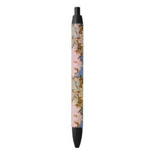 Bold Floral Wm Morris Design Black Ink Pen