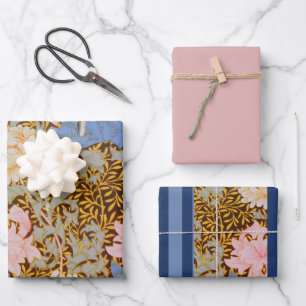 Bold Floral Wm Morris Design Wrapping Paper Sheet
