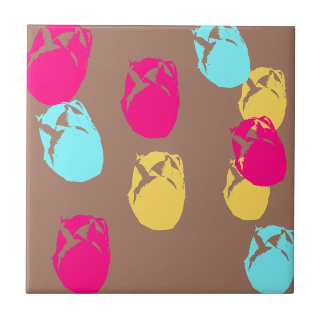 Bold Florals From Amsterdam Large 4.25 Square Ceramic Tile (Front)