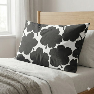 Bold Florals Monochrome Black & White Pillowcase