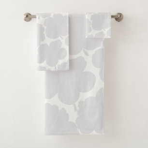 Bold Florals Monochrome Natural Grey Bath Towel Set