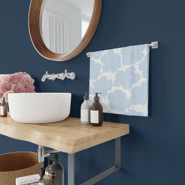 Bold Florals Monochrome Powder Blue Bath Towel Set (Creator Uploaded)