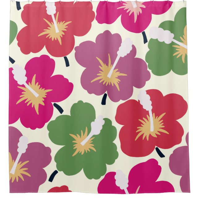 Bold Florals Multicolored  Shower Curtain (Front)