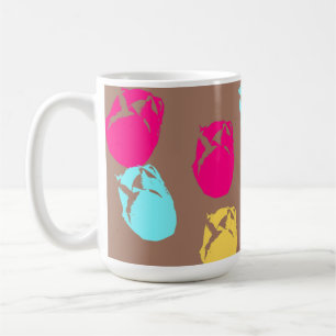 Bold Florals on Mocha Mousse Background Coffee Mug
