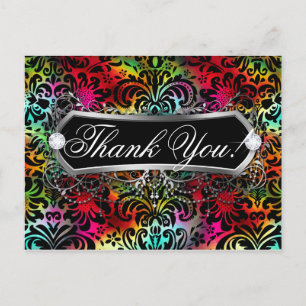 Bold Flower Pattern Fashion Jewellery Thank You Postcard
