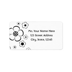 Bold Flowers Address Lables Label