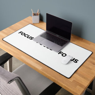 Bold Focus Quote   Black Typography Desk Mat