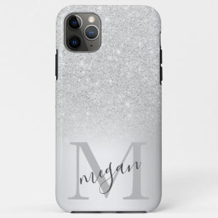 Bold foil silver glitter metallic monogrammed Case-Mate iPhone case