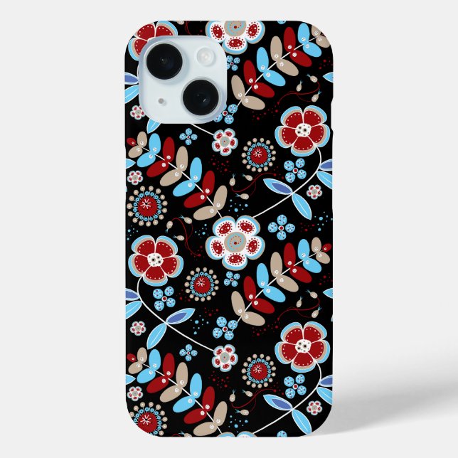 Bold Folk Floral Pattern Case-Mate iPhone Case (Back)