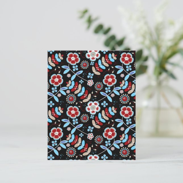 Bold Folk Floral Pattern Scrapbook Paper (Standing Front)