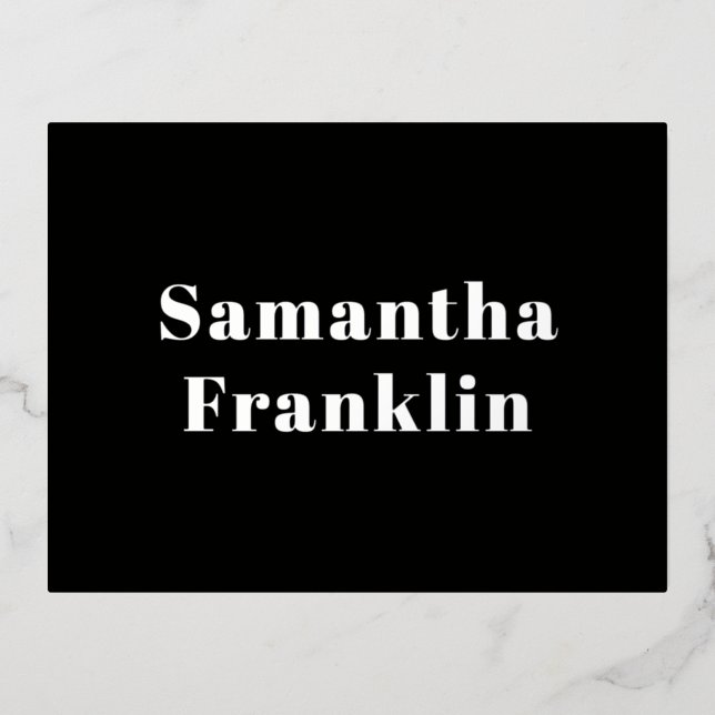 Bold Font Name Black Place Cards (Front)