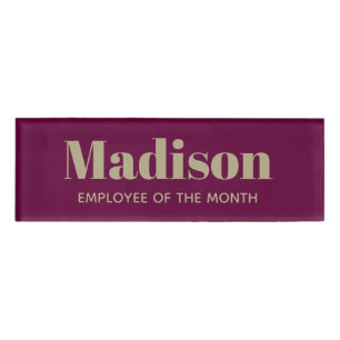 Bold Font Personalised Employee Name Tag