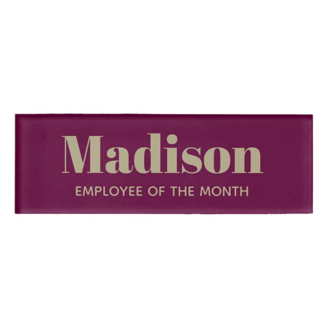 Bold Font Personalised Employee Name Tag (Front)