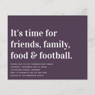 Bold Food Football Thanksgiving Dinner Invitation