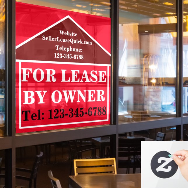 BOLD FOR LEASE BY OWNER Custom Real Estate (Restaurant Window)