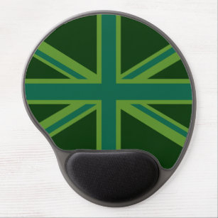 Bold Forest Green Union Jack Gel Mouse Pad